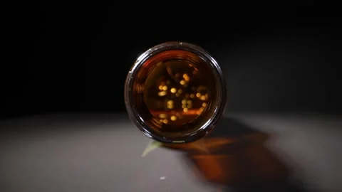 Neck of an empty plastic bottle for beer close-up. Dolly shot 库存影片 244938509