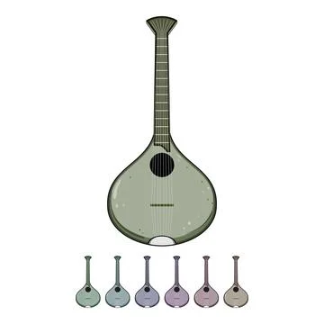 Neck mandolin cartoon vector graphic Illustrazione stock