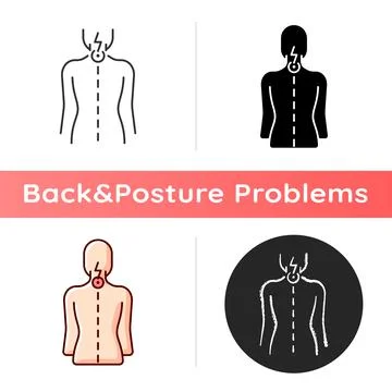 Neck pain icon Stock Illustration