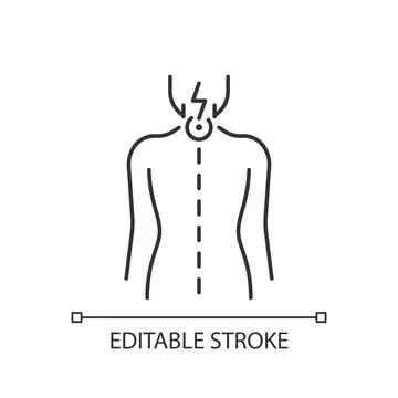 Neck pain linear icon Stock Illustration