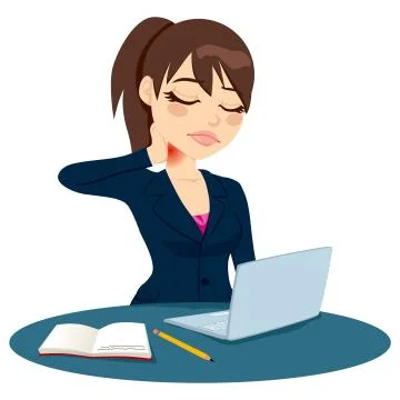 Neck Pain Working Stock Illustration