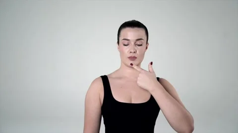 - Neck retraction Stock Footage 314193708