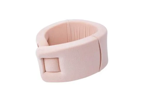 Neck support brace on white background , soft cervical collar. Stock Photos