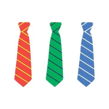 Neck tie on white background. Vector illustration in trendy flat style. EPS 10 Stock Illustration