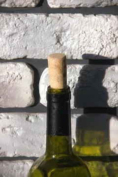 Neck of a wine bottle with cork - image. Stock Photos