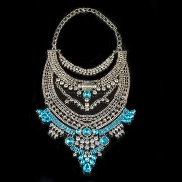 Necklace on a black background Stock Photos