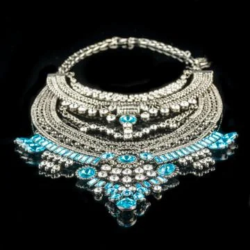 Necklace on a black background Stock Photos