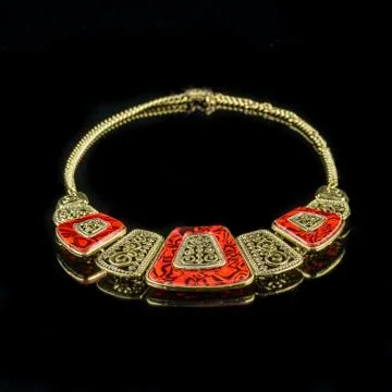Necklace on a black background Stock Photos