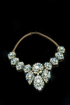 Necklace on a black background Stock Photos