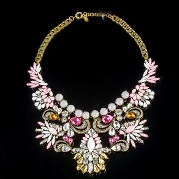 Necklace on a black background Stock Photos