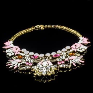 Necklace on a black background Stock Photos