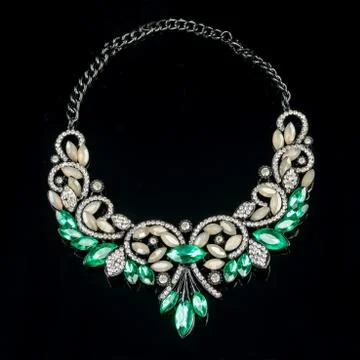 Necklace on a black background Stock Photos