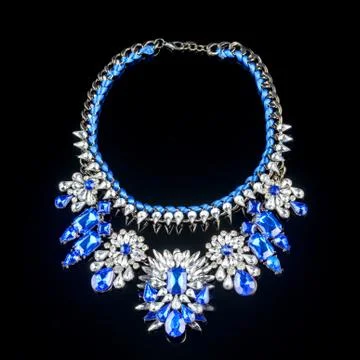 Necklace on a black background Stock Photos