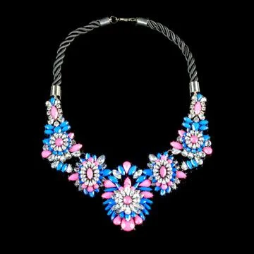 Necklace on a black background Stock Photos