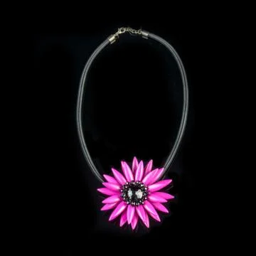 Necklace on a black background Stock Photos