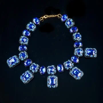 Necklace on a black background Stock Photos