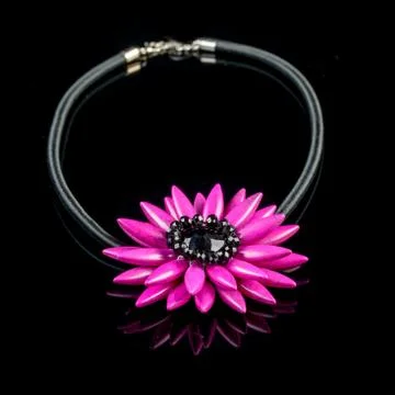 Necklace on a black background Stock Photos