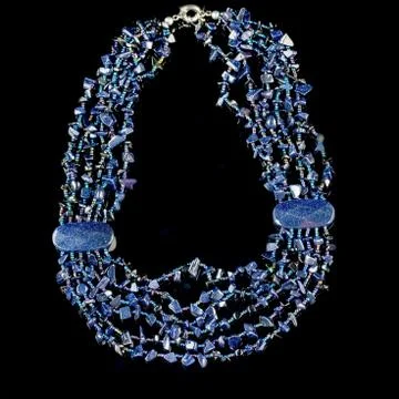 Necklace on a black background Stock Photos