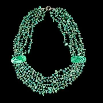 Necklace on a black background Stock Photos