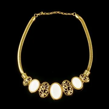 Necklace on a black background Stock Photos