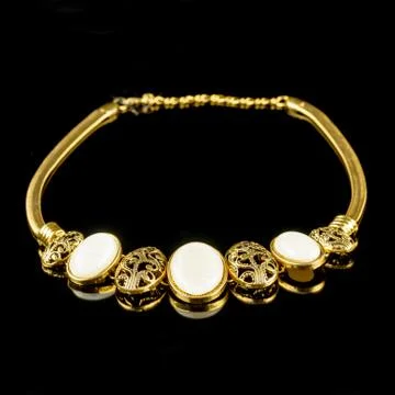 Necklace on a black background Stock Photos