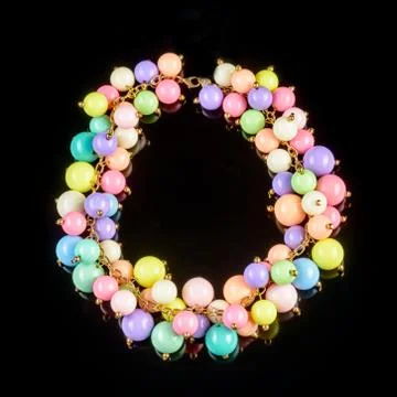 Necklace on a black background Stock Photos