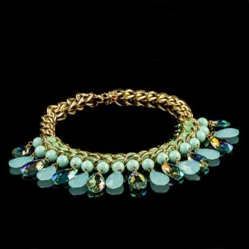 Necklace on a black background Stock Photos