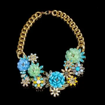 Necklace on a black background Stock Photos