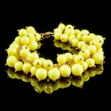 Necklace on a black background Stock Photos