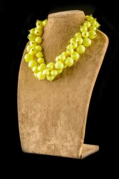 Necklace on a black background Stock Photos