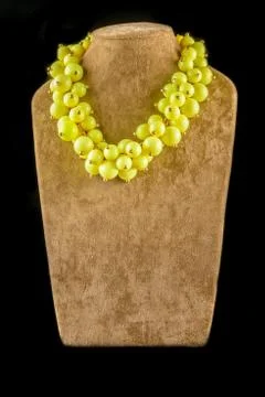 Necklace on a black background Stock Photos