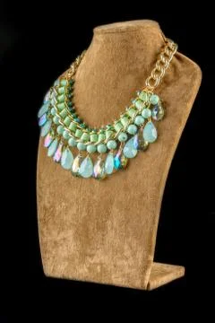 Necklace on a black background Stock-Fotos
