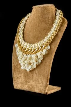 Necklace on a black background Stock Photos