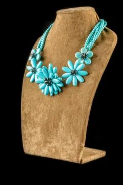 Necklace on a black background Stock Photos