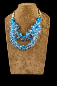 Necklace on a black background Stock Photos