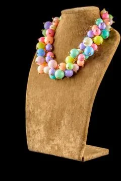 Necklace on a black background Stock Photos