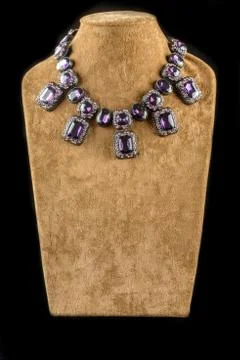 Necklace on a black background Stock Photos