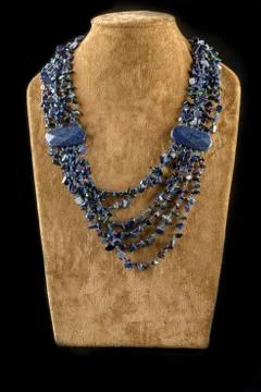 Necklace on a black background Stock Photos