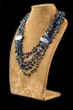 Necklace on a black background Stock Photos