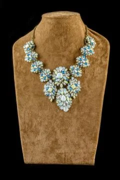 Necklace on a black background Stock Photos