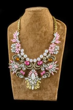 Necklace on a black background Stock-Fotos