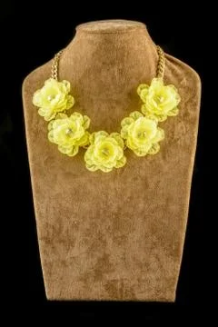 Necklace on a black background Stock Photos