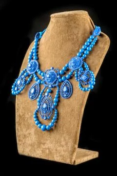 Necklace on a black background Stock Photos
