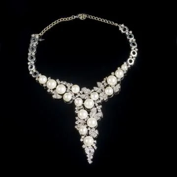 Necklace on a black background Stock Photos