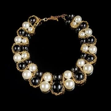 Necklace on a black background Stock Photos