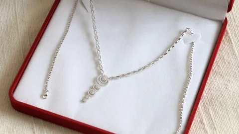 Necklace in the box Stock Footage 87978408