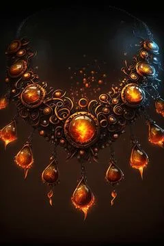 Necklace of fireballs Stock Illustration