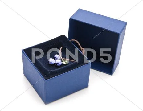 Necklace in a gift box Stock Photos