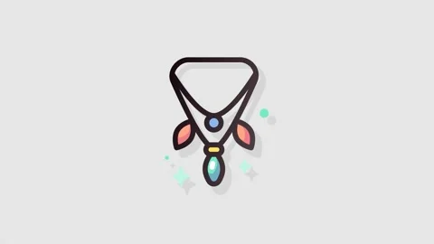 Necklace icon animation alpha Stock Footage 157613769