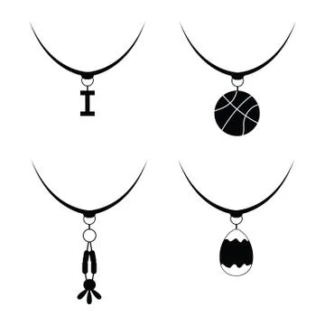Necklace icon set Stock Illustration